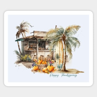 Watercolor Beach Thanksgiving Magnet